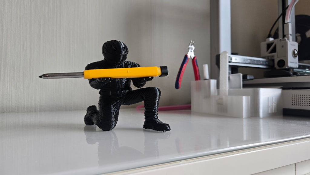 Moto Rider Desk Holder 🏍️🖊️