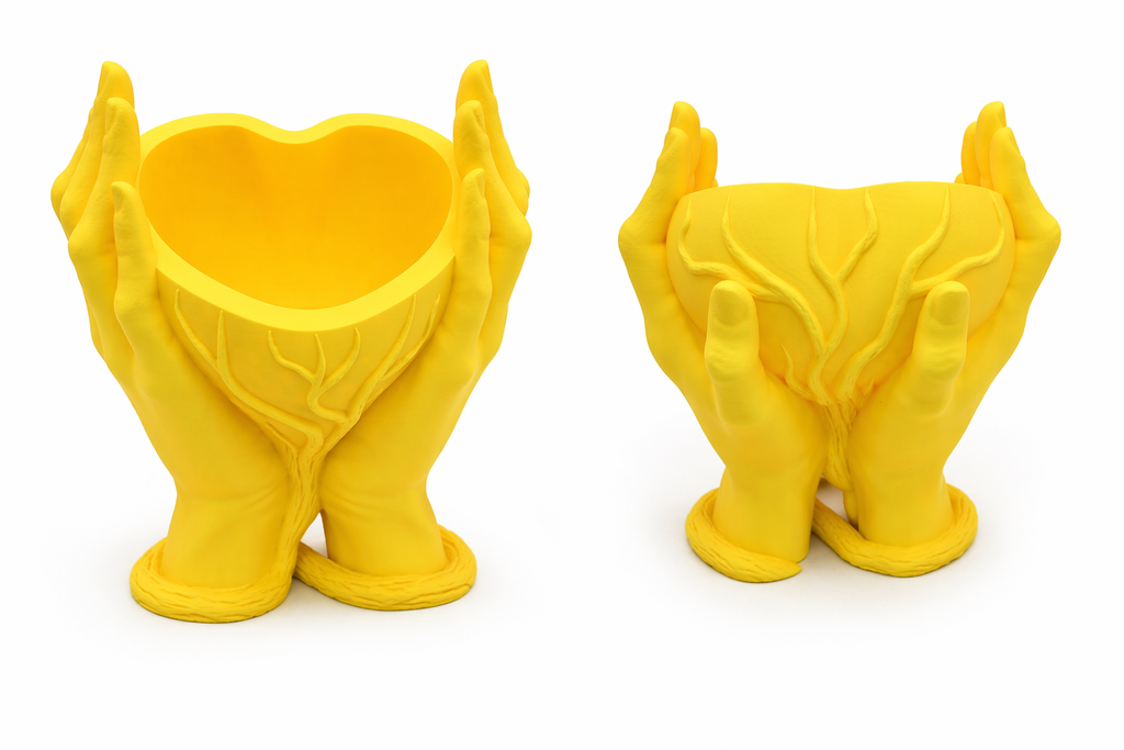 Bol Decorativ 3D – Heart Hands | Cadou Simbolic & Design Artistic