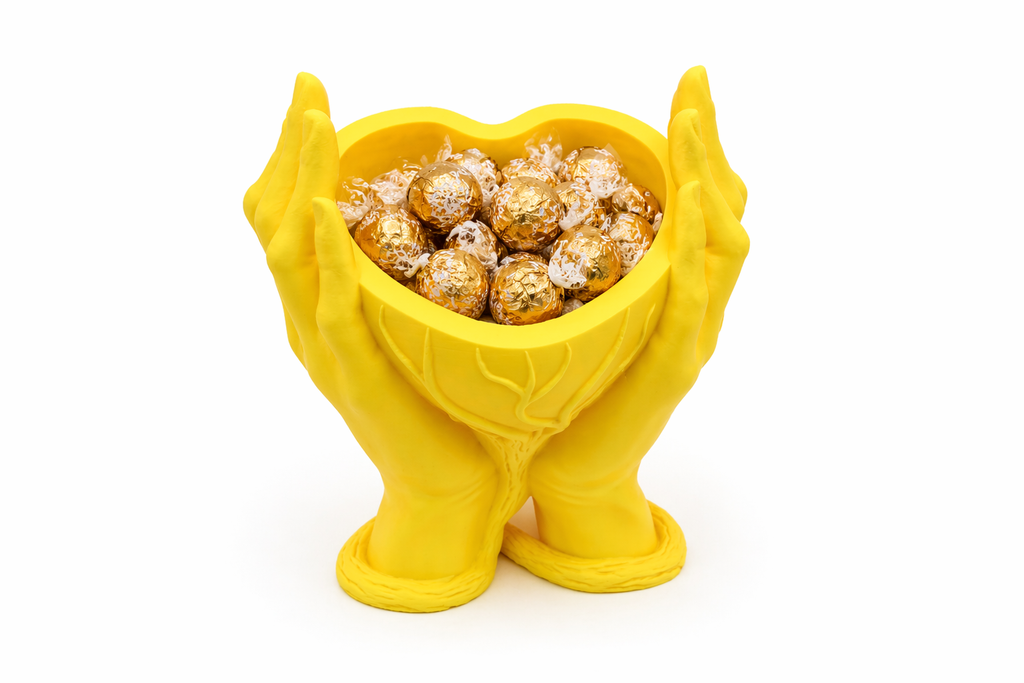 Bol Decorativ 3D – Heart Hands | Cadou Simbolic & Design Artistic