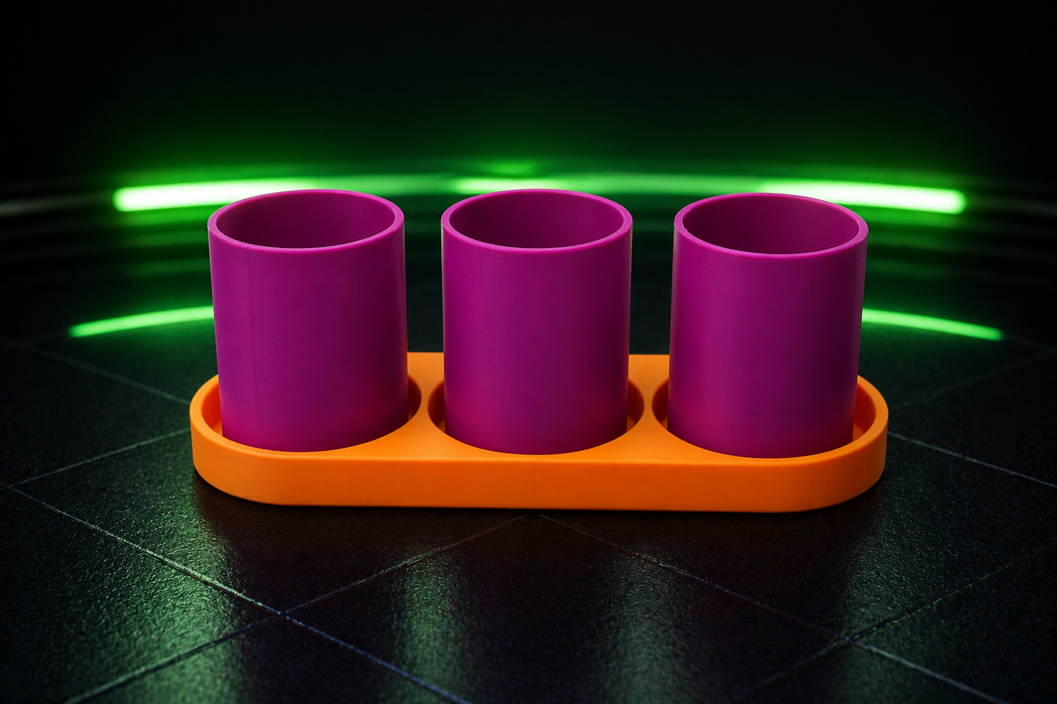 Set Organizator Baie 3D – Suport + 3 Pahare (Customizabil)
