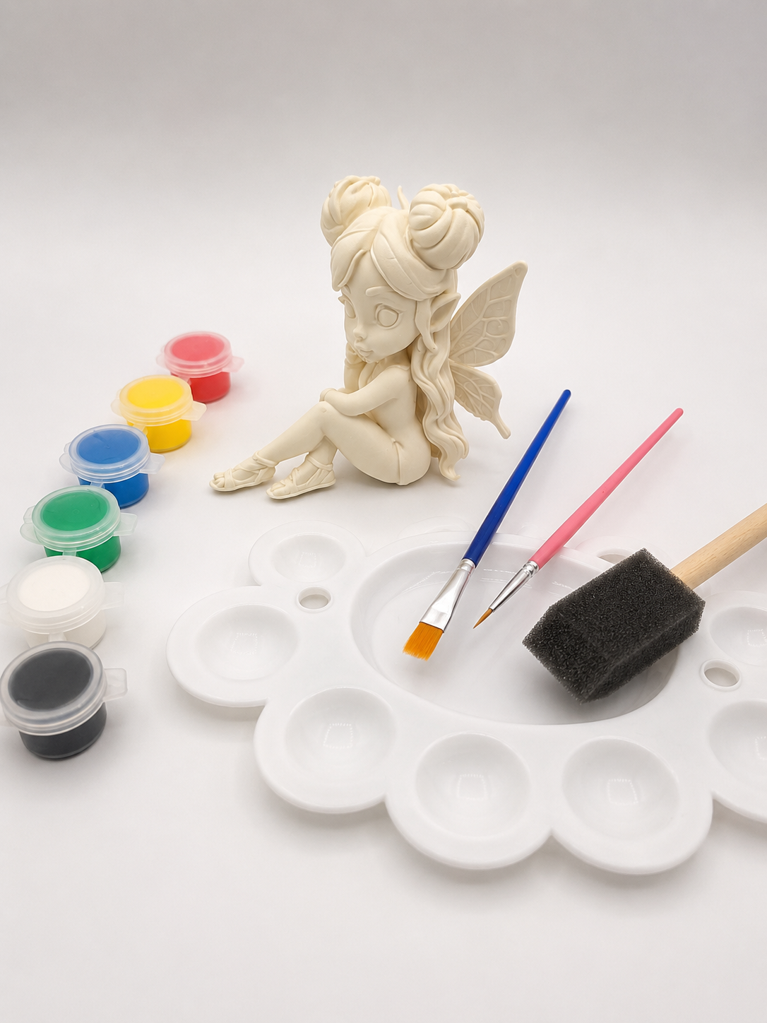 Figurină Zână 3D de Pictat pentru Copii – Kit Creativ cu Acuarele și Pensule