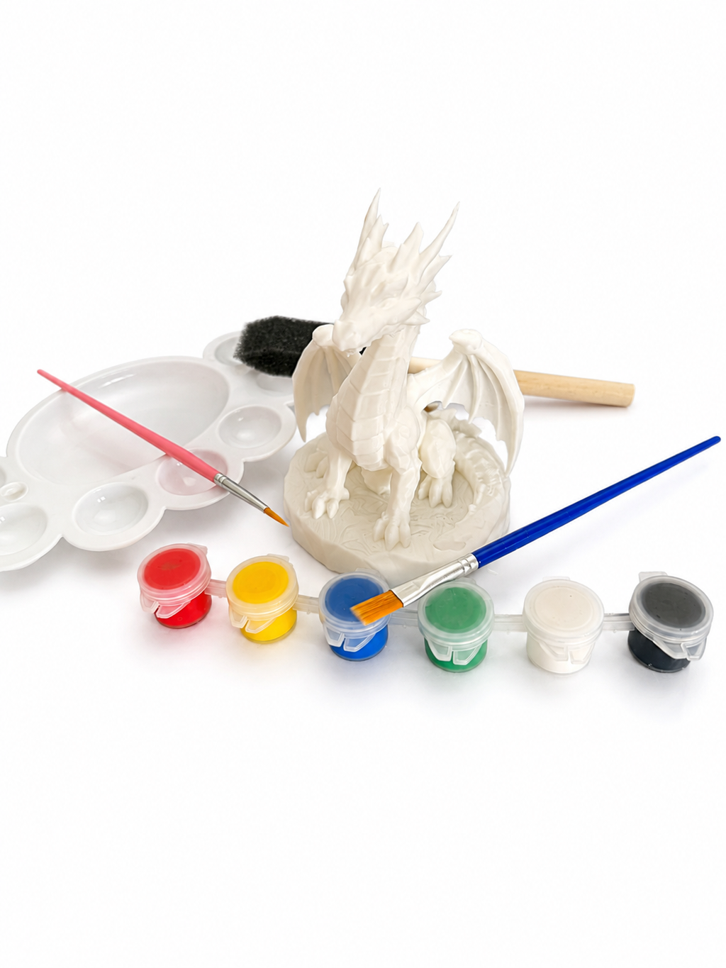 Kit de Pictat Dragon 3D cu Acuarele Incluse – Figurină Fantasy Creativă