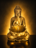 Suport Bețișoare Parfumate Buddha cu Bol Lotus – Decor Zen 3D