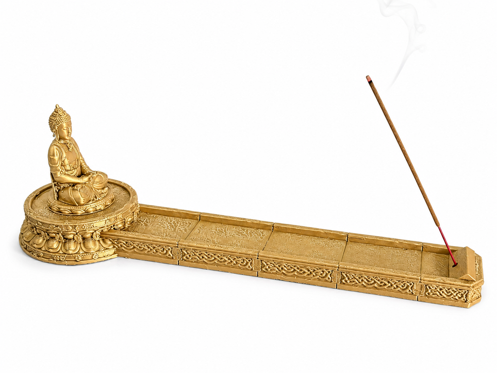 Suport pentru Bețișoare Parfumate Buddha 30 cm – Tavă Zen Decorativă Printată 3D