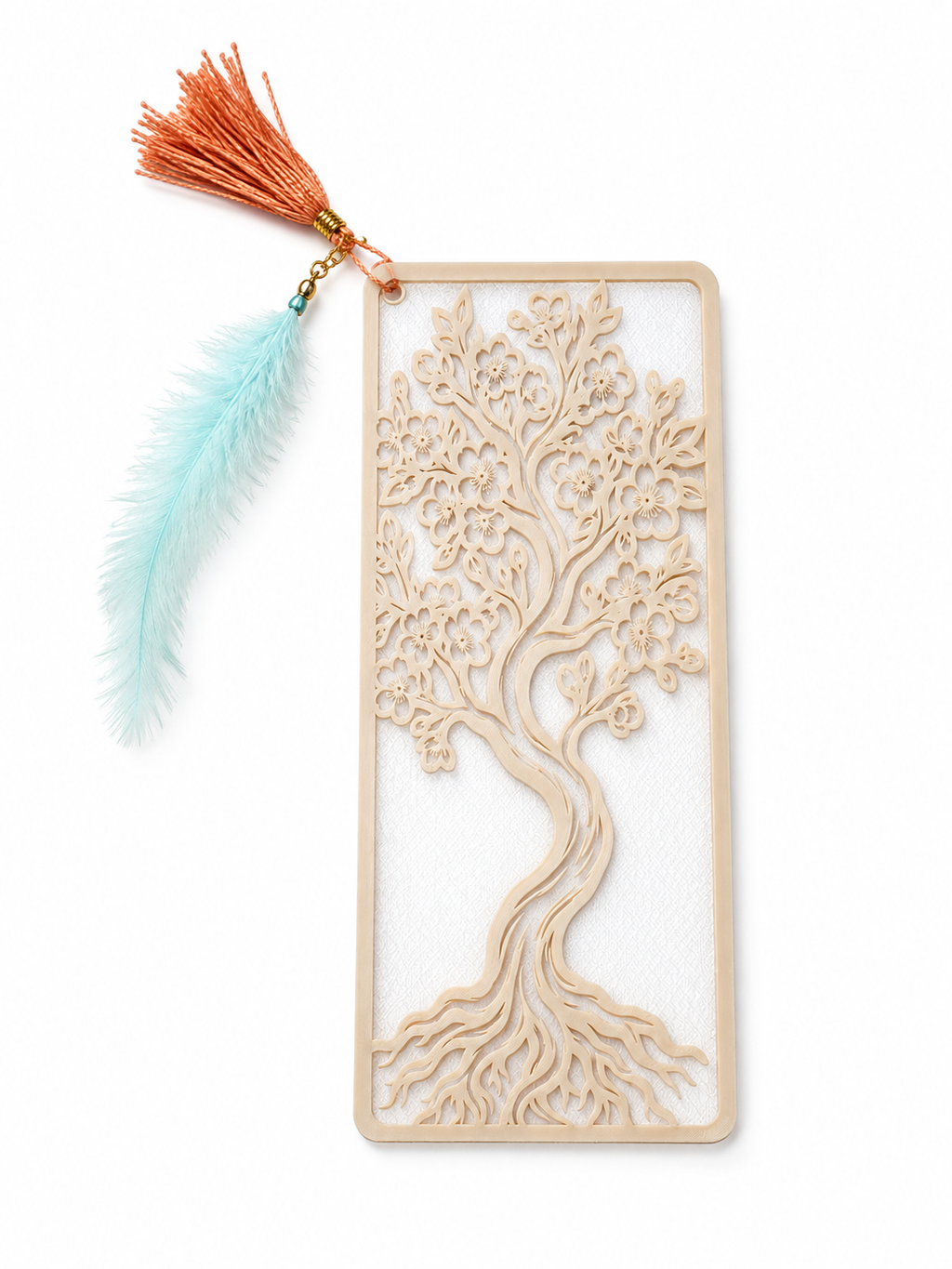 Semn de Carte 3D Arbore Înflorit cu Tul – Design Elegant Threeguys