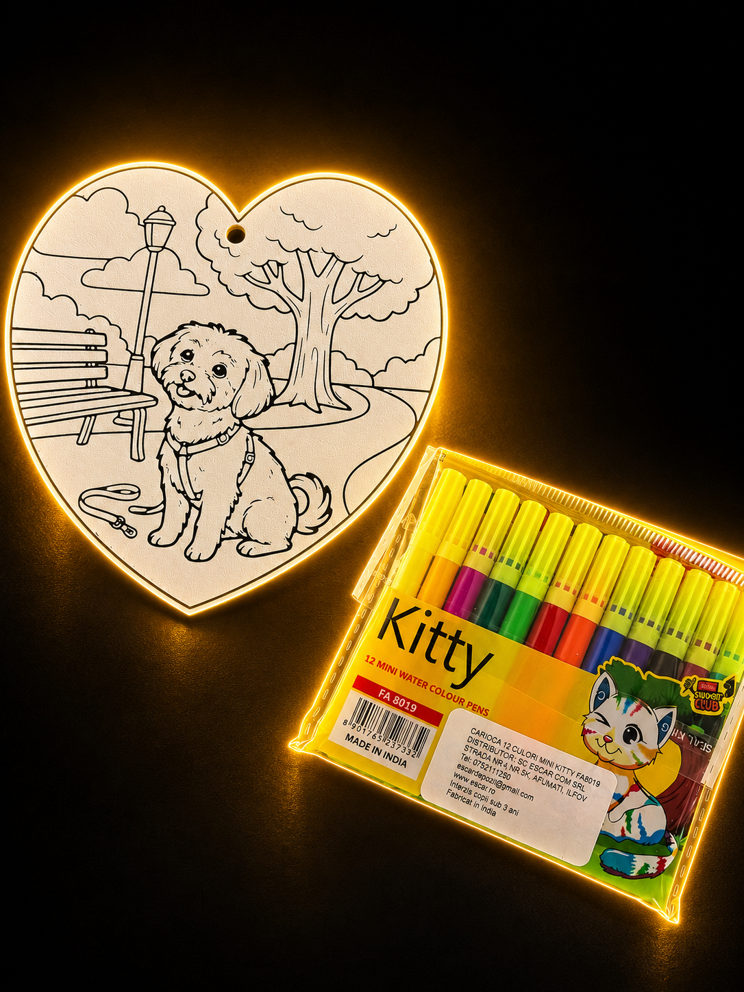 Set creativ personalizabil cu animalul tău preferat + 12 carioci | Threeguys