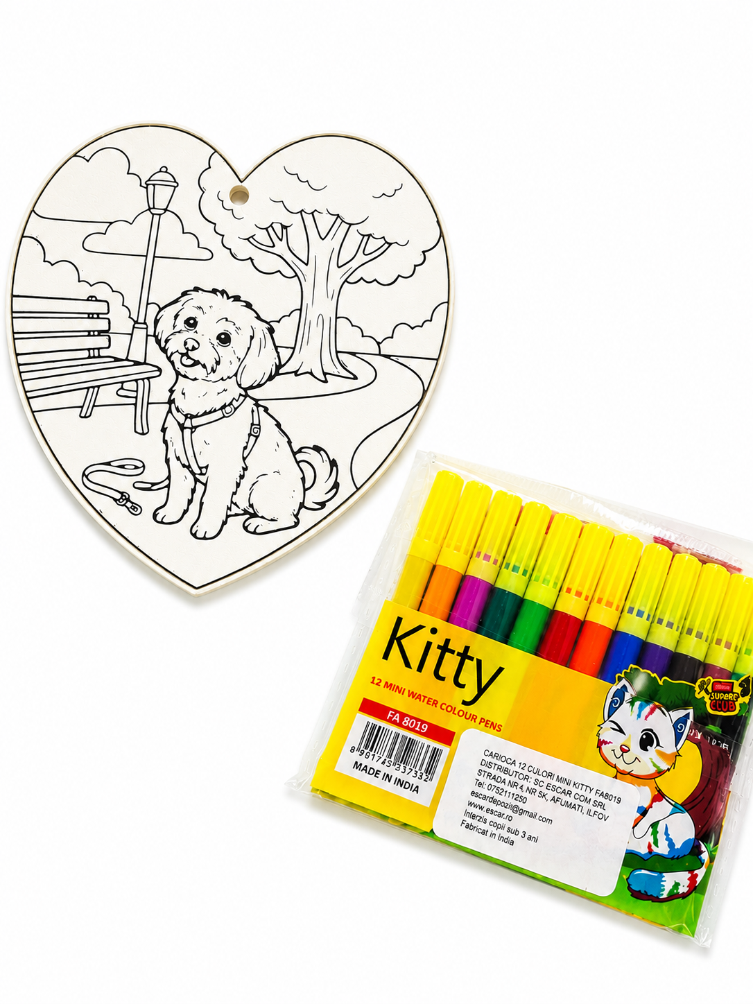 Set creativ personalizabil cu animalul tău preferat + 12 carioci | Threeguys