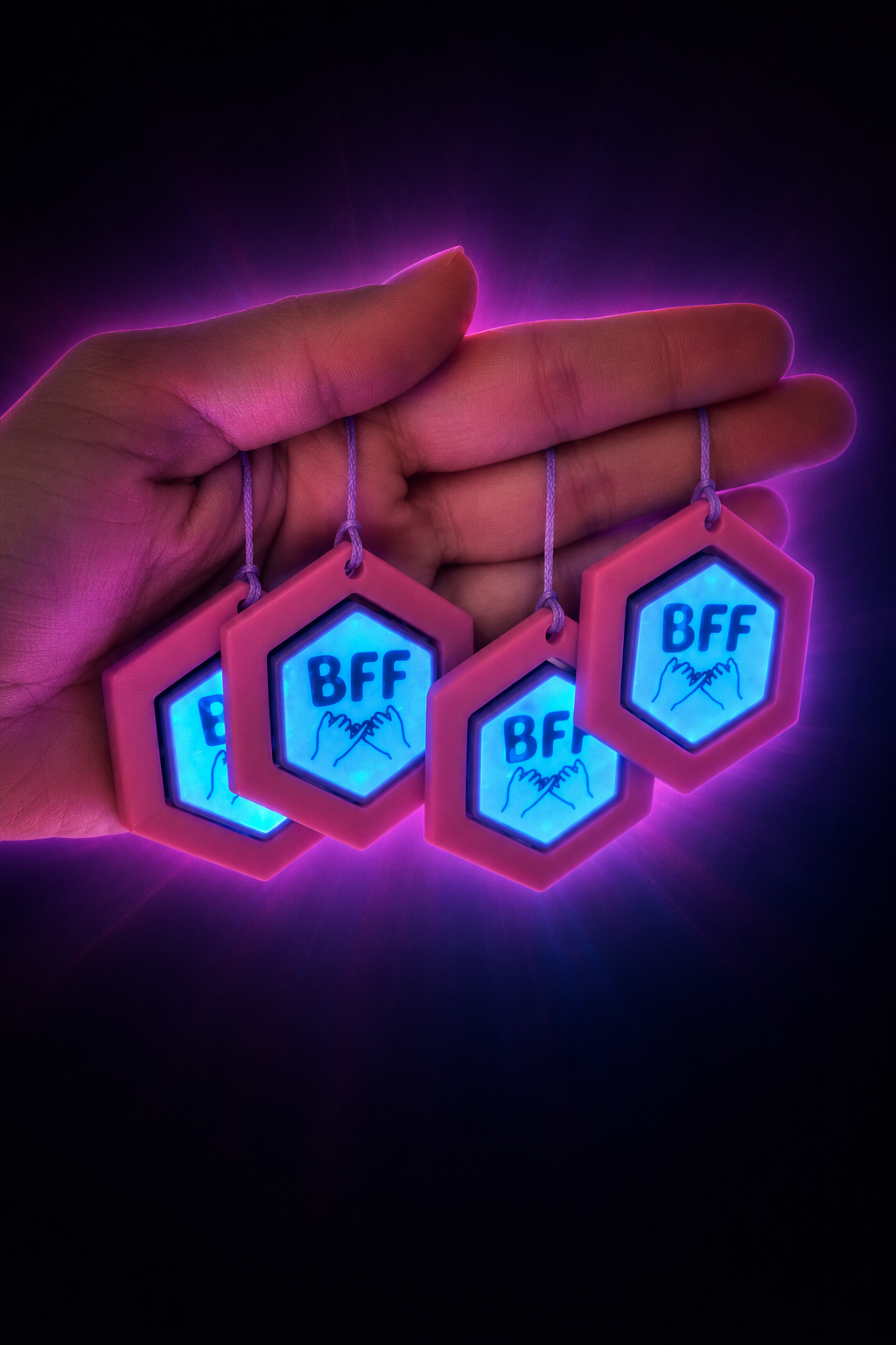 Breloc BFF Glow cu NFC – acces rapid la grupul de WhatsApp