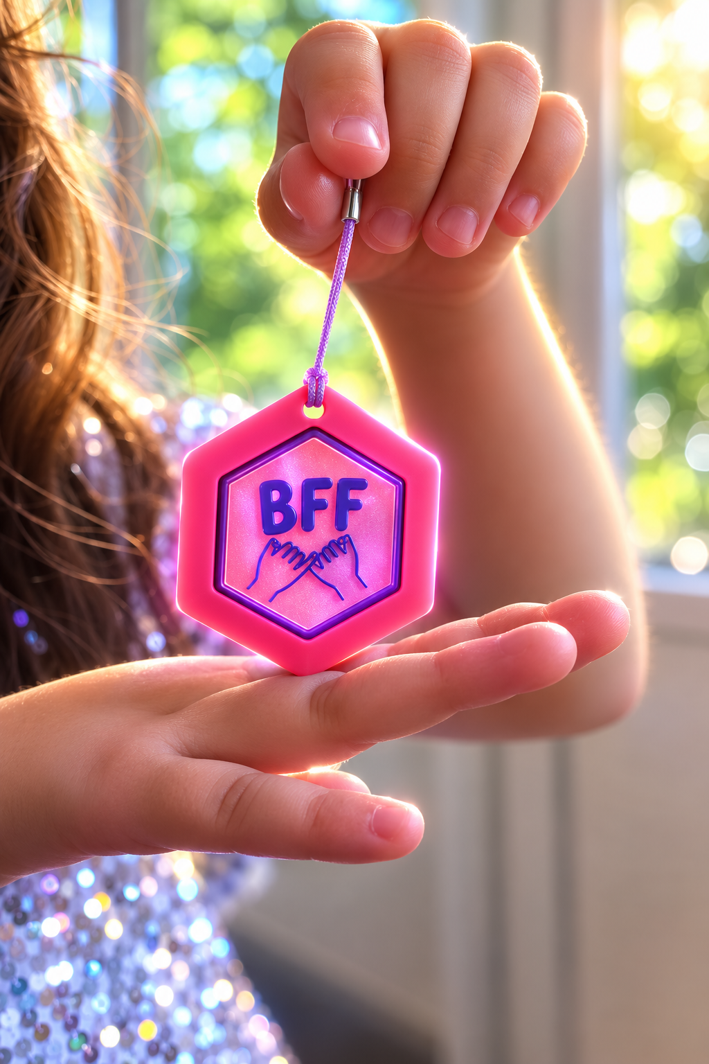 Breloc BFF Glow cu NFC – acces rapid la grupul de WhatsApp