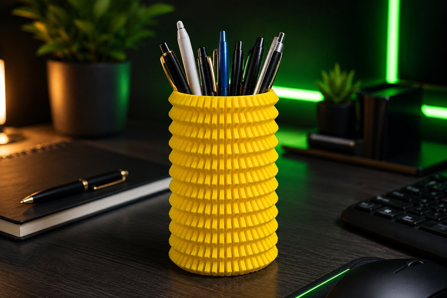 Suport birou pentru pixuri – Modern Ribbed Edition ✨