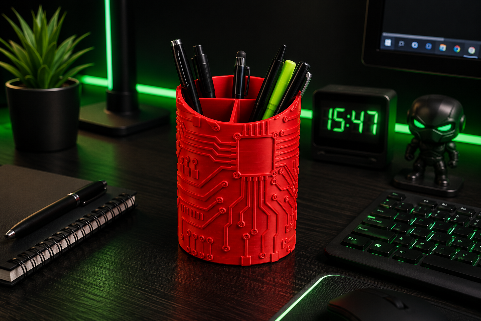 Organizer birou 3D – Circuit Tech Edition 🔴⚡