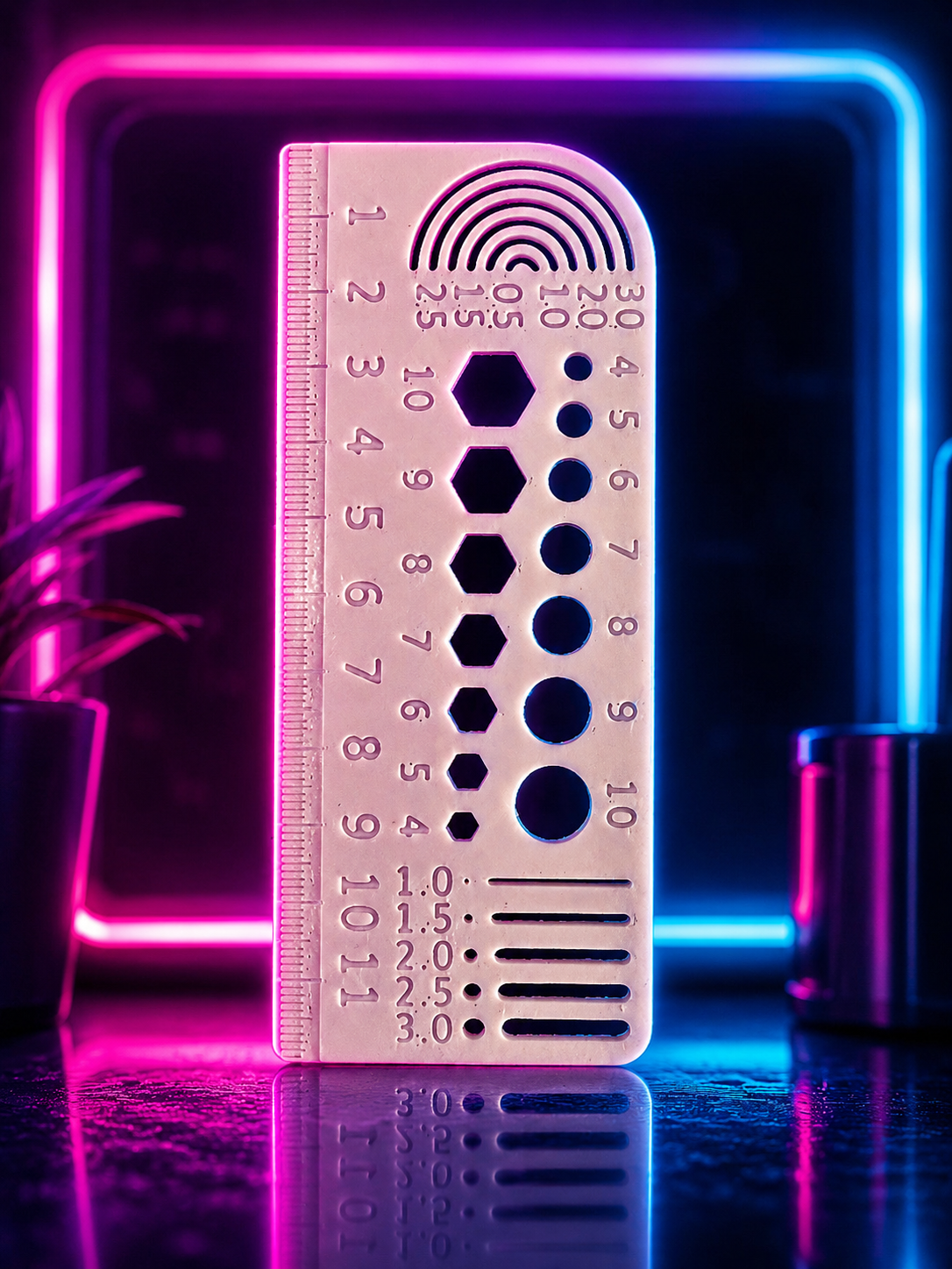 📏 Riglă Multifuncțională 120mm – Print 3D Premium