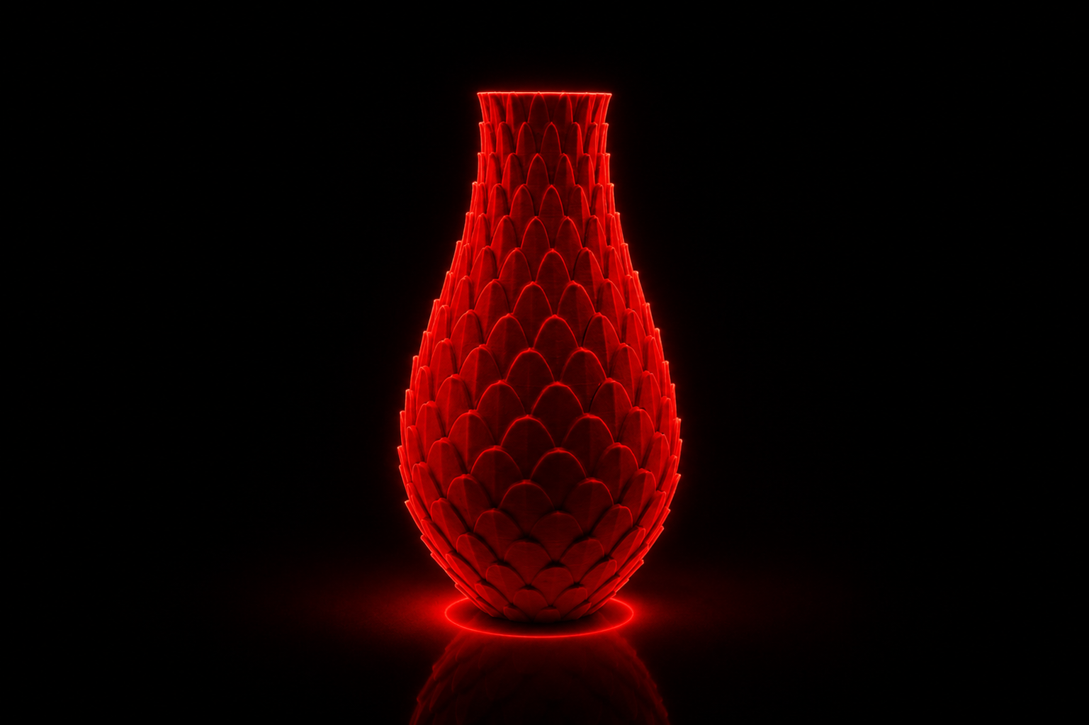 Vază decorativă 3D – Red Scale Edition ❤️