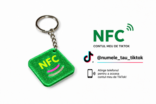 Breloc NFC TikTok Personalizat – Acces instant la contul tău