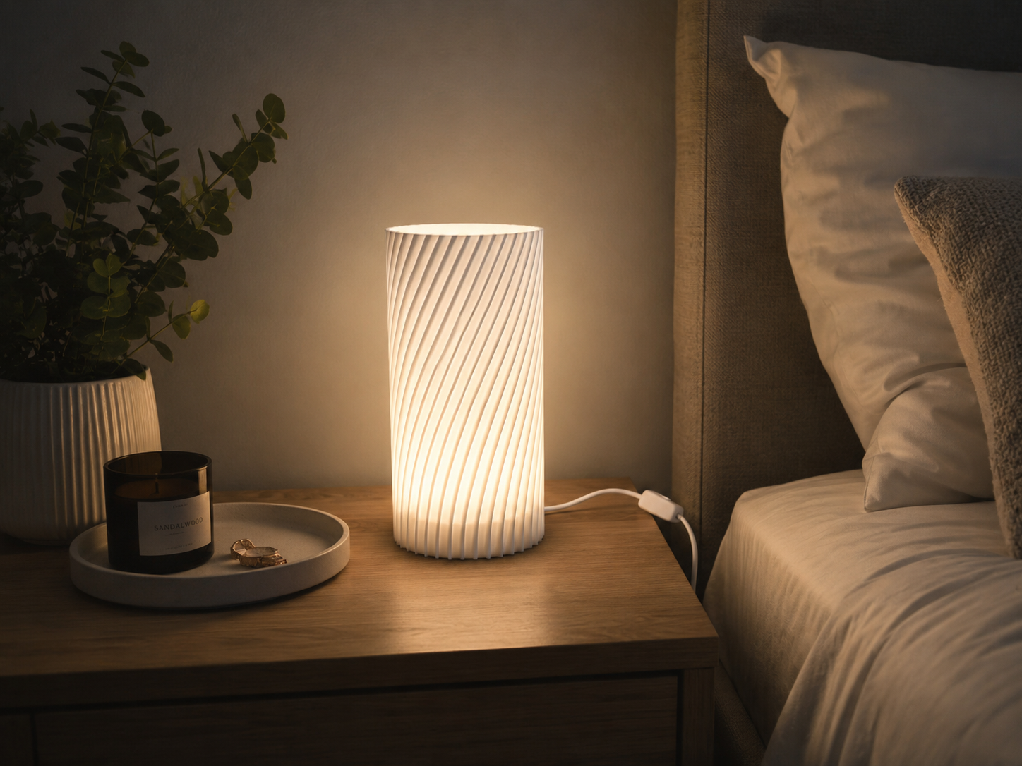 💡 Lampă Decorativă Ambientala – Design Spiral 3D