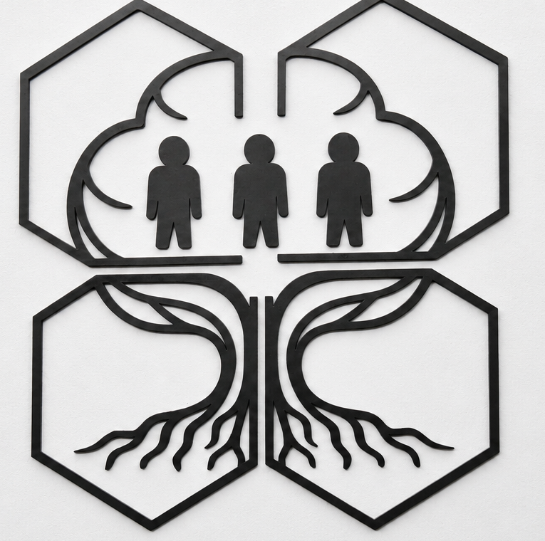 Tablou Logo Personalizat 3D – ThreeGuys Style 🌳✨