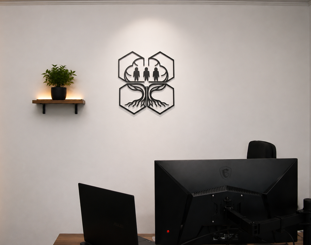 Tablou Logo Personalizat 3D – ThreeGuys Style 🌳✨
