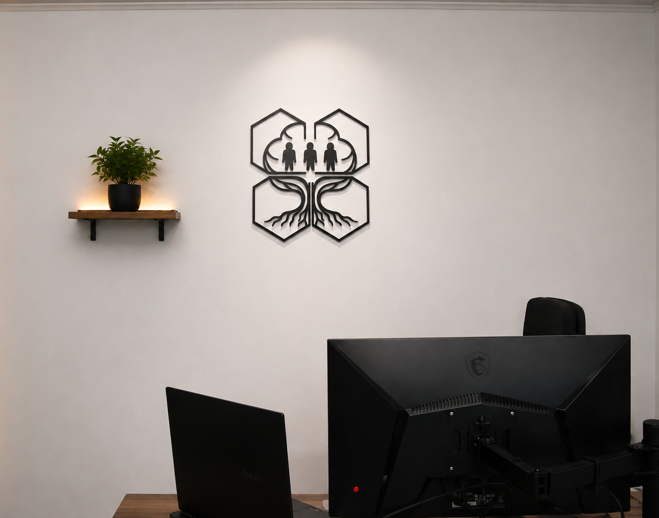 Tablou Logo Personalizat 3D – ThreeGuys Style 🌳✨