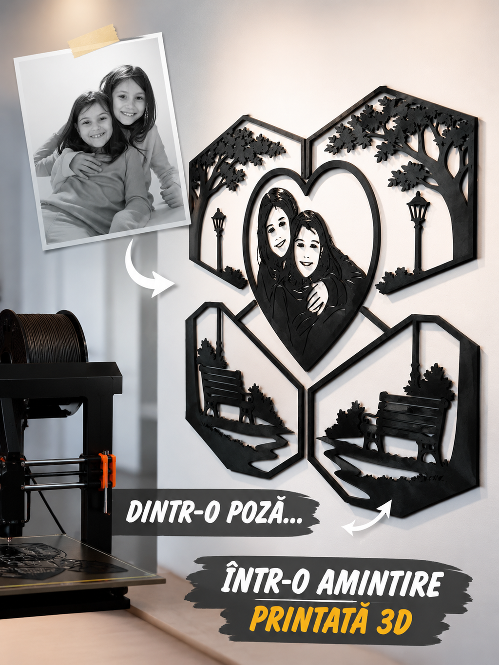Tablou Personalizat 3D – Amintire de Familie ❤️