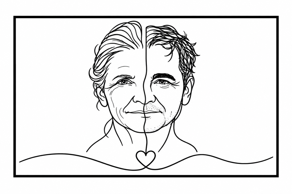 Tablou Personalizat „Două Suflete” – Portret din Fotografii | 70 × 50 cm