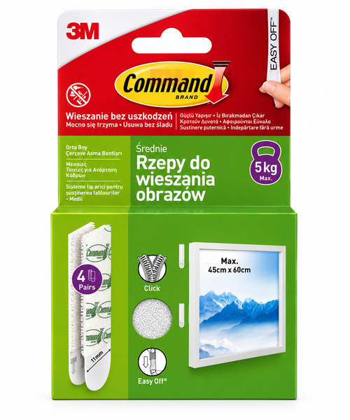 Benzi adezive 3M Command pentru tablouri – montare fără găuri