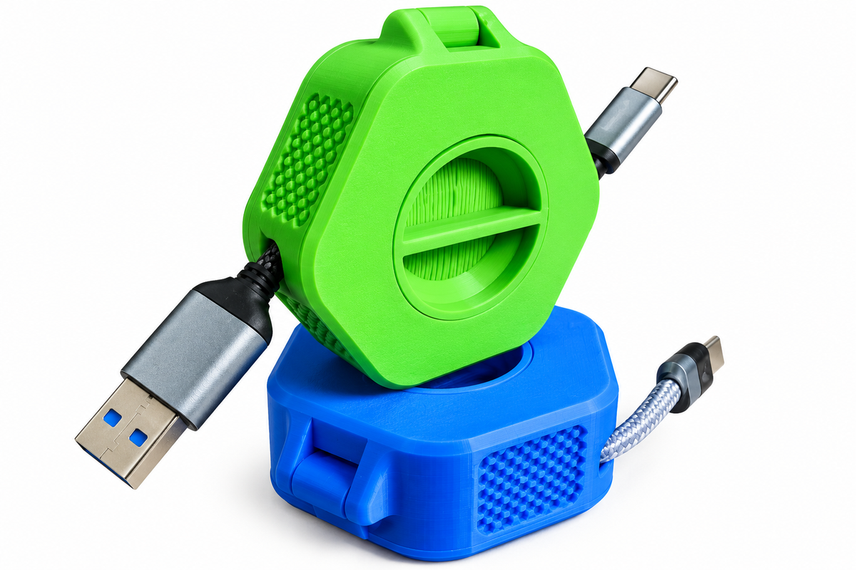 Organizator Portabil pentru Cablu – Suport de Înfășurare USB Printat 3D