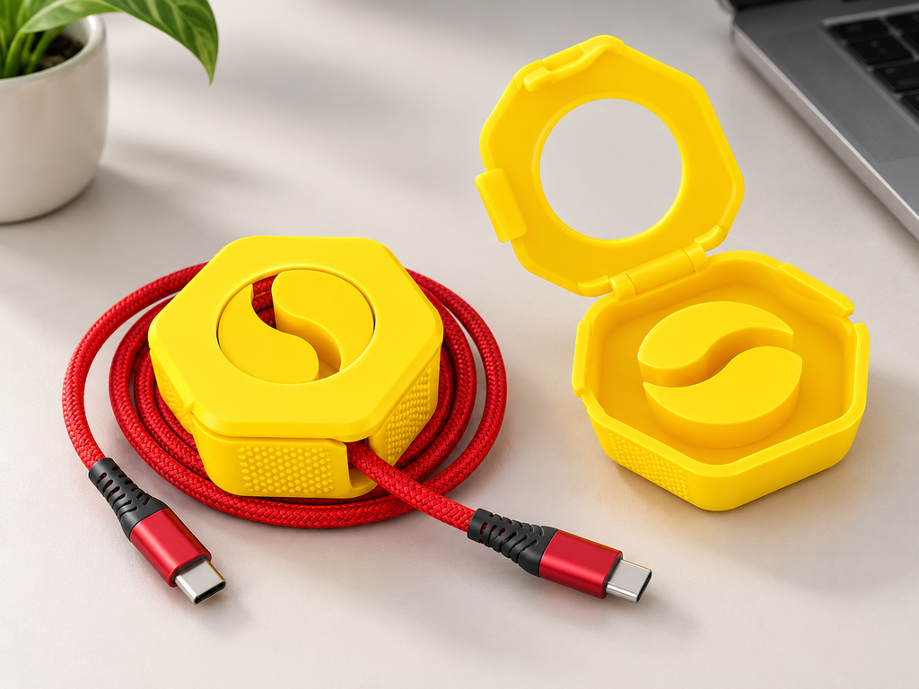 Organizator Portabil pentru Cablu – Suport de Înfășurare USB Printat 3D
