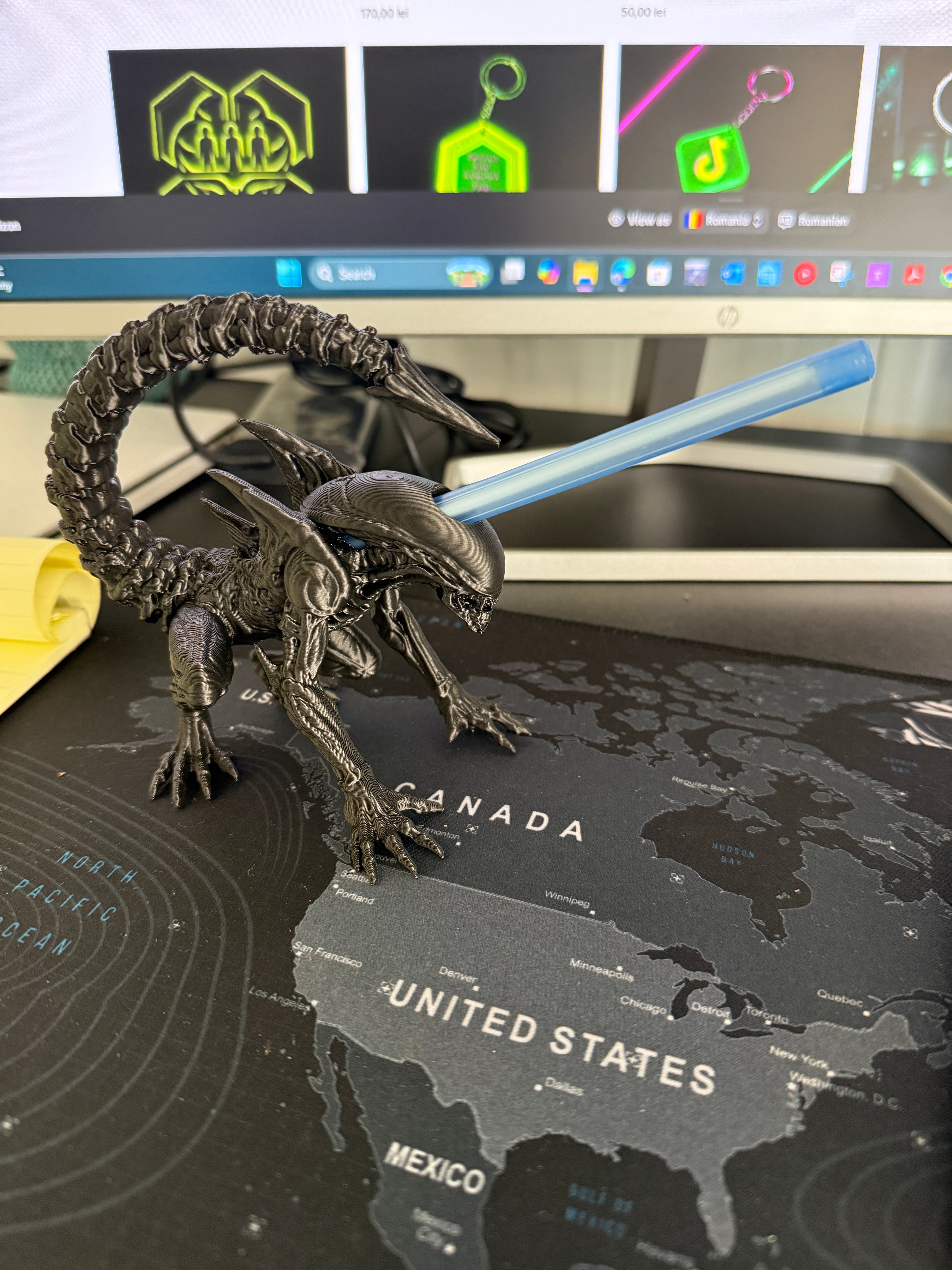 Suport de pix Alien – accesoriu decorativ imprimat 3D